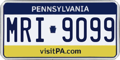 PA license plate MRI9099