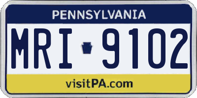 PA license plate MRI9102