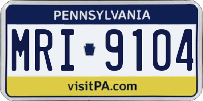 PA license plate MRI9104