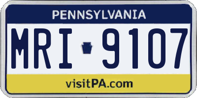 PA license plate MRI9107