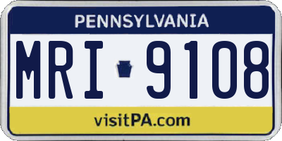PA license plate MRI9108