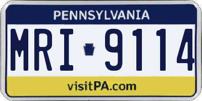 PA license plate MRI9114