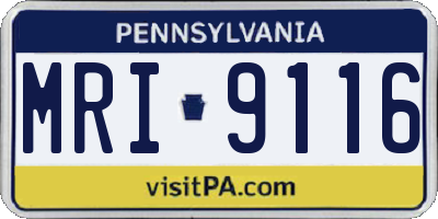 PA license plate MRI9116