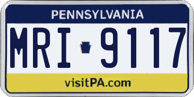 PA license plate MRI9117