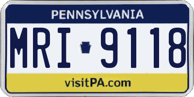 PA license plate MRI9118