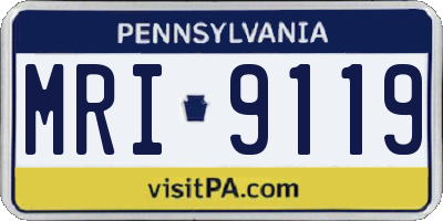 PA license plate MRI9119