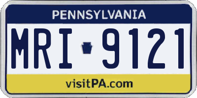 PA license plate MRI9121
