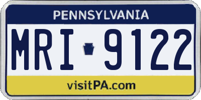 PA license plate MRI9122