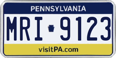 PA license plate MRI9123