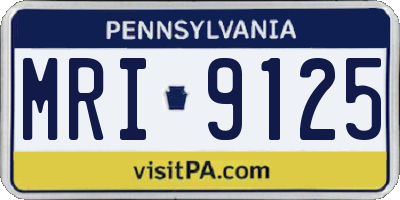 PA license plate MRI9125