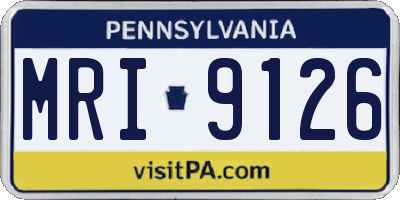 PA license plate MRI9126