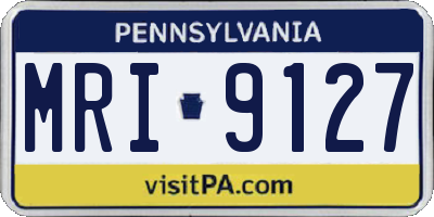 PA license plate MRI9127