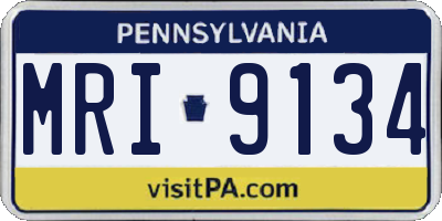 PA license plate MRI9134