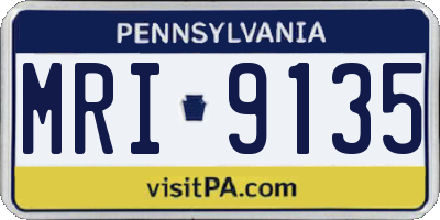 PA license plate MRI9135