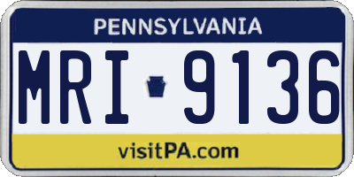PA license plate MRI9136