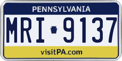 PA license plate MRI9137