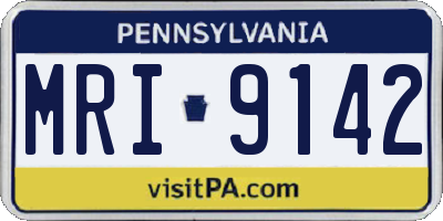 PA license plate MRI9142