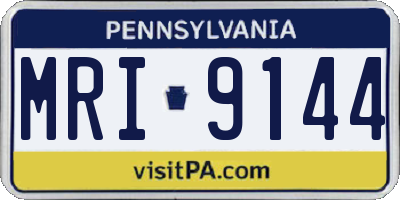PA license plate MRI9144