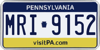 PA license plate MRI9152