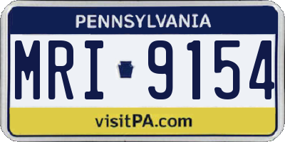 PA license plate MRI9154