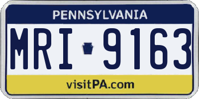 PA license plate MRI9163