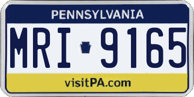 PA license plate MRI9165