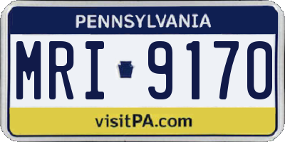 PA license plate MRI9170