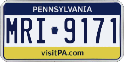 PA license plate MRI9171