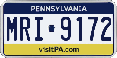 PA license plate MRI9172