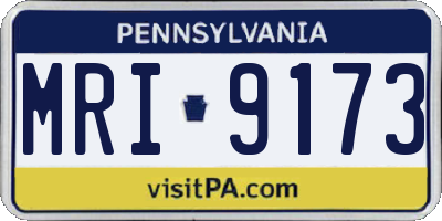 PA license plate MRI9173