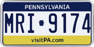 PA license plate MRI9174