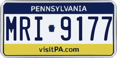 PA license plate MRI9177