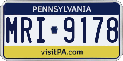 PA license plate MRI9178