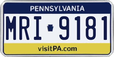 PA license plate MRI9181