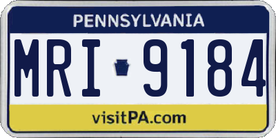 PA license plate MRI9184