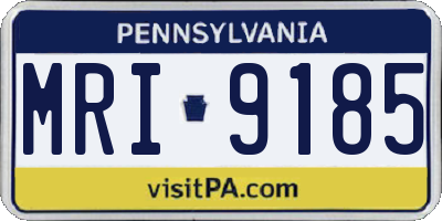 PA license plate MRI9185