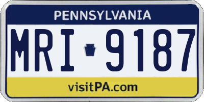 PA license plate MRI9187