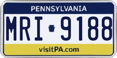 PA license plate MRI9188