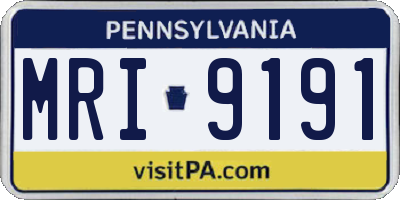 PA license plate MRI9191