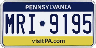 PA license plate MRI9195