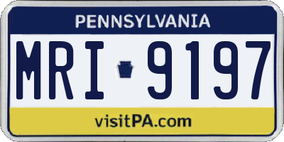 PA license plate MRI9197