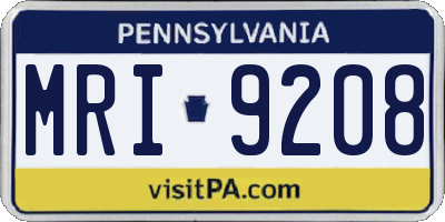 PA license plate MRI9208