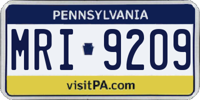 PA license plate MRI9209