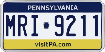 PA license plate MRI9211