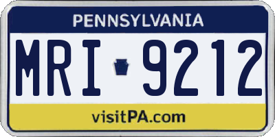 PA license plate MRI9212