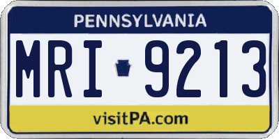 PA license plate MRI9213