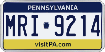 PA license plate MRI9214
