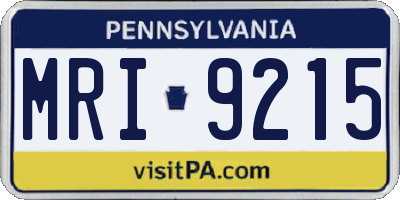 PA license plate MRI9215