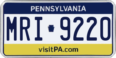 PA license plate MRI9220