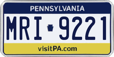 PA license plate MRI9221